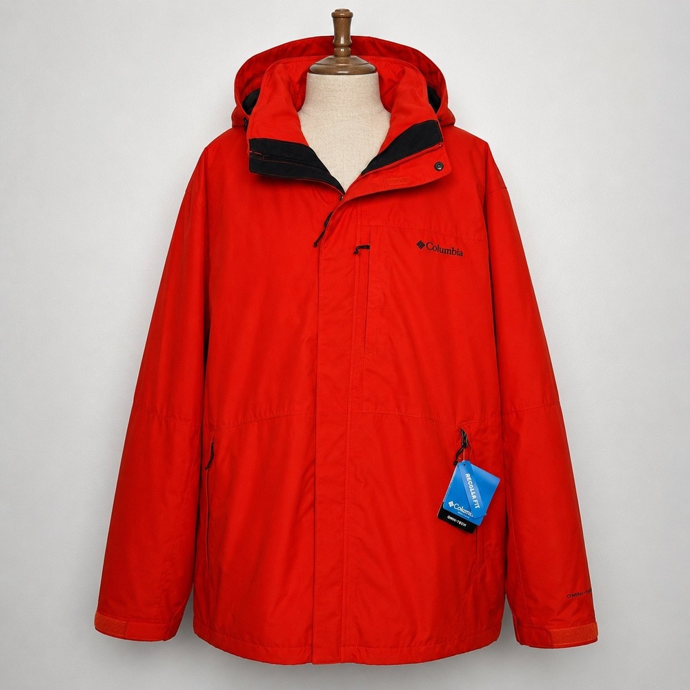 Columbia Mens Gulfport II Interchange Jacket Orange Omni-Tech 4XT NEW